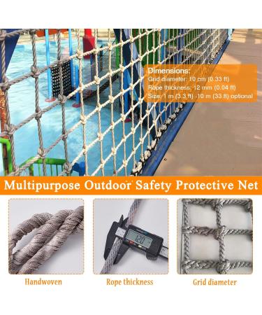 Outdoor Rope Net Climbing Cargo Net for Treehouse Protection Wall Balcony Banister Protection Fence Playground Netting (1 * 2m(3.3 * 6.6ft)) () - Buy Online on GoSupps.com