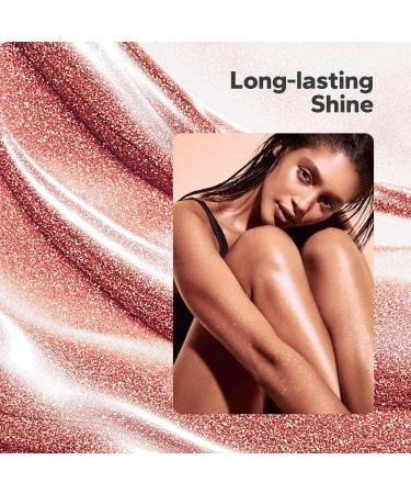 Body Shimmer Oil (4.1 Fl Oz) Body Shimmering Long-Lasting Moisturizing Body Oil for Radiant Glow Glitter Glow Oil Body & Face Makeup Rose Gold - Buy Online on GoSupps.com