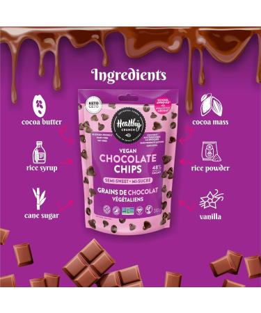 Healthy Crunch Semi-Sweet Chocolate Chips - Dairy Free & Vegan - 6 Units x 283g - Ideal for Chocolate Chip Cookies High Protein Snacks Organic Snacks Nut-Free Spread - Healthy Snacks for Adults - Buy Online on GoSupps.com
