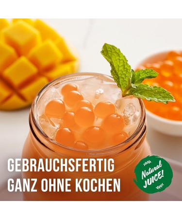 INSPIRE FOOD Bubble Tea Set - Mango Popping Boba & Syrup 6 Vegan Straws | Gluten-Free & No Artificial Coloring - Buy Online on GoSupps.com