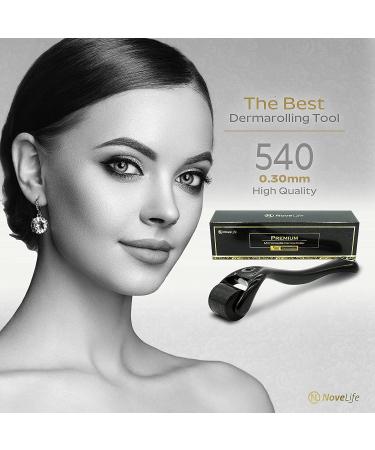 NoveLife 0.3mm Microneedle Derma Roller Kit for Face, Body, Hair & Beard Growth - 540 Titanium Microneedling for Men & Women - Facial Skincare & Microdermabrasion - Buy Online on GoSupps.com