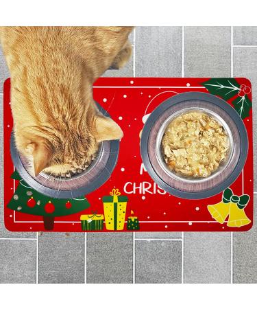 Vannon Christmas Dog Cat Food Mat - Non Slip Waterproof 11x18 - 1 Pack Red - Buy Online on GoSupps.com