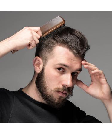 BFWood Men's Boar Bristle Hair Brush - Pure Wild Bristles for Detangling & Styling - Buy Online on GoSupps.com