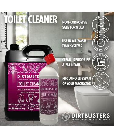 Dirtbusters Toilet Macerator Cleaner & Descaler Deep Cleaning With Limescale Remover Safe To Use With All Saniflo Pump Units Toilets Septic Tanks Macerators & Urinals Berry Fresh (1L) - Buy Online on GoSupps.com