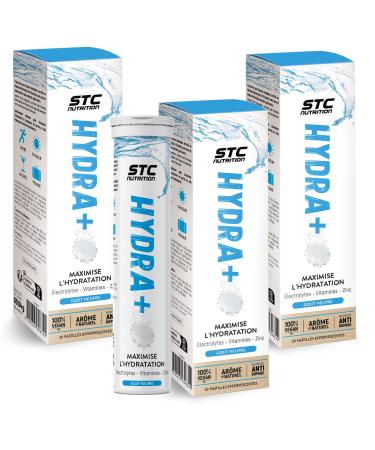 STC NUTRITION - Hydra+ - Pr paration pour boisson isotonique base d' lectrolytes Vitamines sucre et dulcorant naturels - Optimise l'hydratation - Neutre - Lot de 3