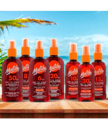 Malibu Sun SPF 50 Non-Greasy Dry Oil Spray for Tanning High Protection Water Resistant 100ml - Buy Online on GoSupps.com