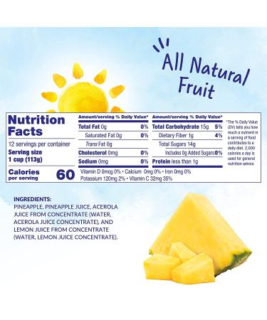 Dole Pineapple Paradise Tidbits in Fruit Juices - Gluten-Free Healthy Snack, 4 Oz Bowls (Pack of 12) - Buy Online on GoSupps.com