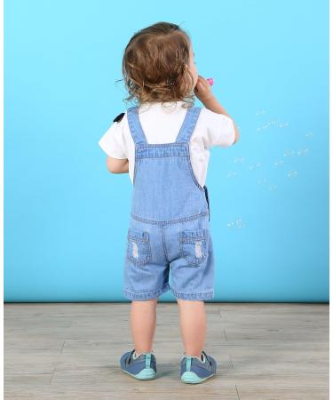 KIDSCOOL SPACE Baby Denim Shortall 12-18 Months Blue-2035 - Buy Online on GoSupps.com