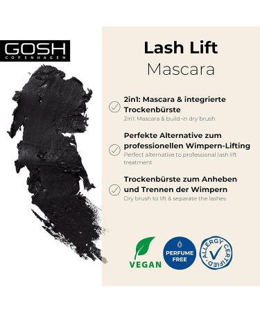 GOSH COPENHAGEN Mascara Lash Lift GOSH 001 Extreme Black 10ML - Buy Online on GoSupps.com