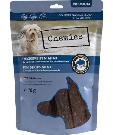 Meat strips Mini Dogeleckerli made of 100 % sea fish - 70 g - fish strips snack for small dogs - air -dried fish fishing - natural & grain -free - D rrfisch Seefisch Mini - Buy Online on GoSupps.com