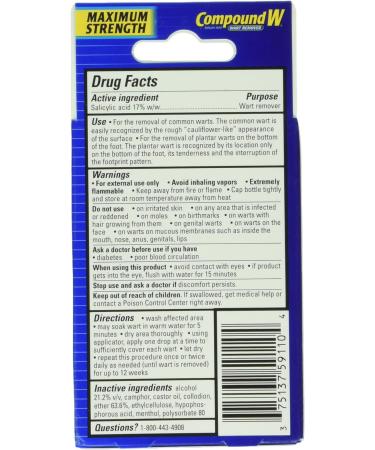 Compound W Maximum Strength Wart Remover Fast-Acting Liquid 0.31 oz - Buy Online on GoSupps.com