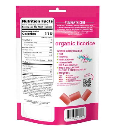 YumEarth Organic Gluten Free Strawberry Licorice - 6 Pack (5 oz each) | Allergy Friendly, Non-GMO, Vegan | No Artificial Flavors or Dyes - Buy Online on GoSupps.com