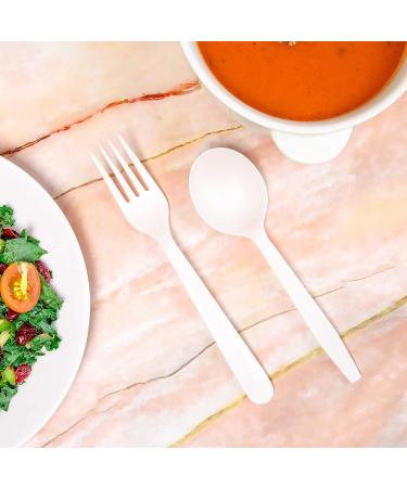 MAUI Heavy Duty Plastic Forks and Spoons Set - 200 Pack, Disposable, Strong and Durable - Ideal for Parties and Gatherings by Maui - Buy Online on GoSupps.com