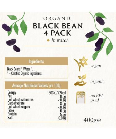  Biona Biona Organic Black Beans 4 x 400g - Buy Online on GoSupps.com