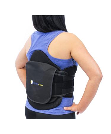VertebrAlign LSO Medical Lower Back Brace L0650 L0637 - Recovery and Pain Relief for Herniated Bulging Slipped Disc Sciatica DDD Spine Stenosis Fractures and Lumbar Support Black Universal