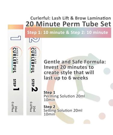 Amber Lash Curlerful - Eyelash Lift & Brow Lamination Tube Set | Professional Lash & Brow Perm 20ml Each - Buy Online on GoSupps.com