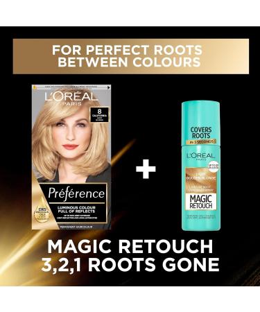 L'Oreal Paris Preference Hair Dye 8 California - Long-Lasting Luminous Permanent Hair Colour - Buy Online on GoSupps.com