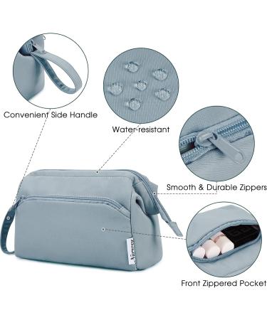 Narwey Large Makeup Bag Travel Toiletry Organizer for Women - Greyish Blue - Buy Online on GoSupps.com