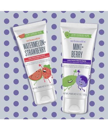 Schmidt's Kids' Fluoride-Free Mint & Berry Toothpaste 4.7 oz - 6 Pack - Buy Online on GoSupps.com