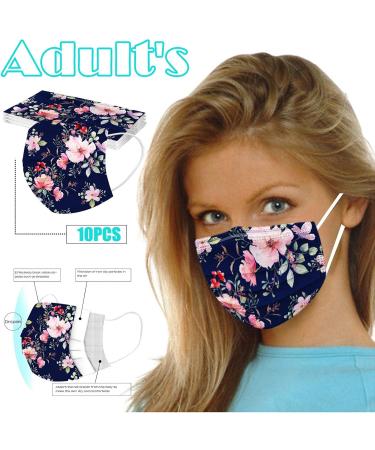 Lulupi 10-Piece Elegant Flower Motif Adult Mouth and Nose Protection Bandana Scarf - Breathable Women's Face Mask for Enhanced Comfort - International Shipping Available - Buy Online on GoSupps.com