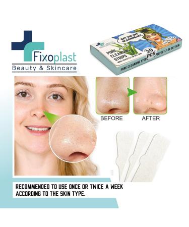Nose Pore Strips with Aloe Vera - Blackhead Remover for All Skin Types | 20pcs Cleansing Strips - Dermatologically Tested for Nose Chin & T-zone - Buy Online on GoSupps.com