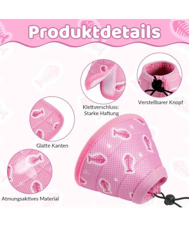 Fanshionstide Adjustable Anti-Bite Cat Collar - Soft Protective Halskrause for Cats & Puppies (Pink) - Perfect for Post-Surgery & Injury Recovery - Buy Online on GoSupps.com