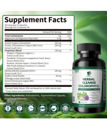 Lukaree Chlorophyll Herbal Complex Capsules, 60 Vegan Chlorophyll Capsules for Detox, Digestion, Gut & Skin Health, Energy & Immune Support, Long-Term Freshness & Well-Being Chlorophyll Capsule 60PCS - Buy Online on GoSupps.com