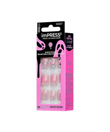 Buy KISS imPRESS Halloween Press-On Manicure - Chip Proof Smudge Proof Waterproof Pink Nails with PureFit Technology | Short Square Shape Prep Pad & Accessories - Buy Online on GoSupps.com