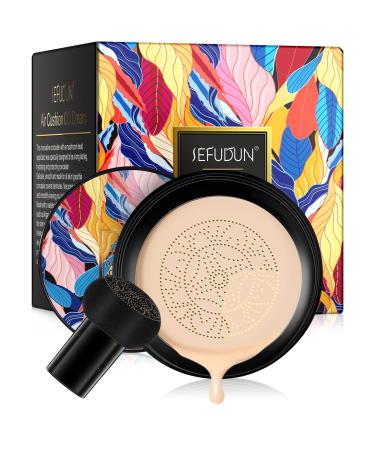 Mcukv BB Cream CC Cream Foundation Cream Mushroom Head Air Cushion BB Cream Moisturizing Oil Control for Flawless Makeup Even Skin Tone (Natural)