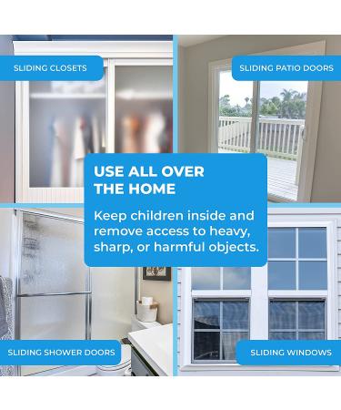 4 Pack Eco-Baby Sliding Door Locks - Childproof Safety Window Locks for Glass Doors (Grey) - Buy Online on GoSupps.com