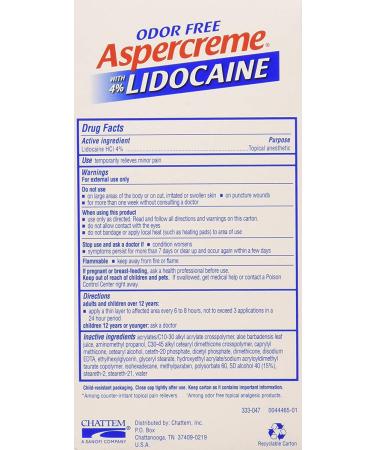 ASPERCREME 4% Lidocaine 2.5 oz No Mess Applicator - Fast-Acting Pain Relief - Pack of 1 - Buy Online on GoSupps.com