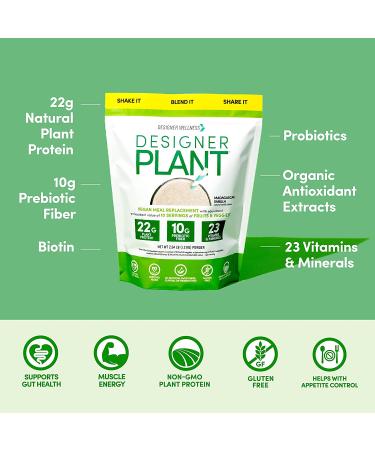 Designer Wellness Pea & Rice Protein Powder with Vitamins, Minerals & Antioxidants - Madagascar Vanilla 2.64lb - Buy Online on GoSupps.com