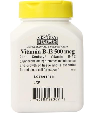 21st Century B-12 500 mcg - 110 Tablets | Energy & Wellness Boost - Buy Online on GoSupps.com