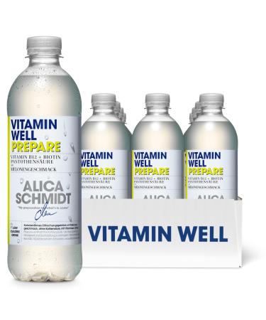 Vitamin well vitamin water with taste vitamin B12 biotin magnesium zinc-functional & low-calorie drink enriched with functional ingredients-12x500ml including pfate (Prepare)