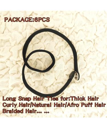 LIFEFUN 6PCS Long Snap Hair Ties for Thick and Curly Hair - Adjustable Hair Rope for Puff, Ponytail, and Braided Hairstyles - Buy Online on GoSupps.com
