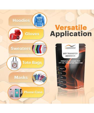 NGOODIEZ DTF Powder Digital Transfer - White Adhesive for DTF Printer & Film - 17.6 oz / 500 g - Buy Online on GoSupps.com
