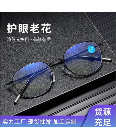 High-Resolution Full-Frame Metal Reading Glasses for Men & Women - Retro Style with Light for Seniors | Gold Frame Size 3.00 - Buy Online on GoSupps.com