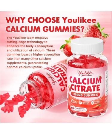 Calcium Citrate Gummies 1200 mg Calcium Supplement for Women & Men Ultimate Absorption Calcium Gummies for Bone Muscle & Immune Support Strawberry Flavor 60 Count 60 Count (Pack of 1) - Buy Online on GoSupps.com