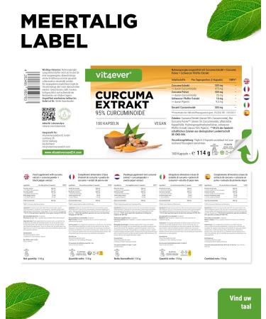 VitaminVersand24 DE Curcuma extract 180 capsules Highly dosed with 500 mg curcumin per daily portion With 90 curcumin content Without unwanted additives vegan 98 Curcuminoid - Buy Online on GoSupps.com