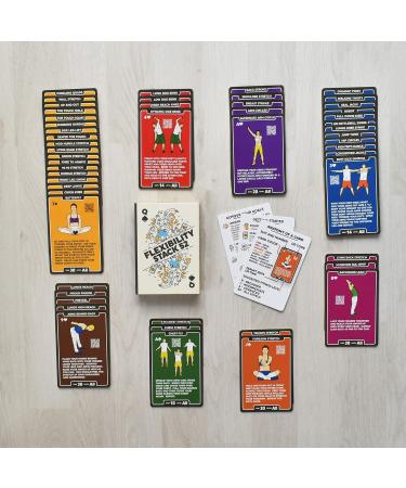Stack 52 Flexible Exercise Cards - Dynamic & Static Stretches with Video Instructions | Perfect for Warm-Ups & Joint Mobility | Multicolored Fitness Cards - Buy Online on GoSupps.com