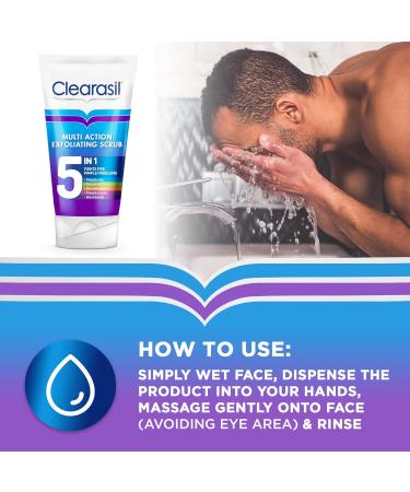 Clearasil 5 in 1 Exfoliating Scrub for Acne Prone Skin Unclogs Pores Reduces Blackheads Pimples & Excess Oil Daily Spot Prevention 3 Pack - Buy Online on GoSupps.com