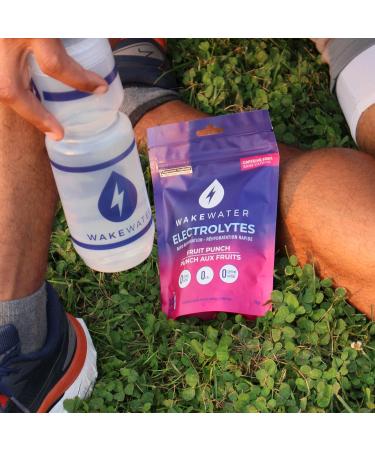 WakeWater Electrolytes Powder | Fruit Punch 10 x 7g Electrolyte Powder Packets | Rapid Rehydration | Sugar Free | No Artificial Sweetener | 0 Calories | Keto & Paleo Friendly - Buy Online on GoSupps.com