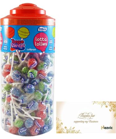 Vidal Lotta Lollies Tongue Painter - 150 Lollies Tub with a Thank You Sticker- Treat For Kids and Adults - Buy Online on GoSupps.com