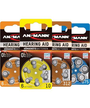 ANSMANN Hearing Aid Batteries Pack of 60 Cells Size 10 Yellow Zinc Air Hearing-Aid Suitable For Hearing Aids Hearing Aids Sound Amplifier - 1.45V Mercury Free Pack of 60 Type 10 - Yellow - Buy Online on GoSupps.com