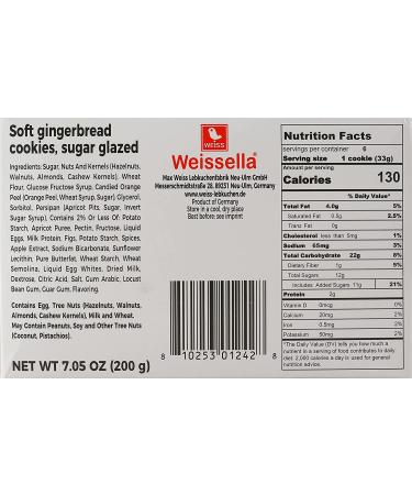 Weissella Soft Gingerbread Cookies Sugar-Glazed - 7.05 oz - Buy Online on GoSupps.com