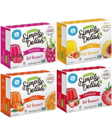 Simply Delish Natural Sugar Free Jelly Dessert - Vegan Gluten Free & Fat Free Strawberry Flavour - 24 Pack 20g Keto Candy - Buy Online on GoSupps.com