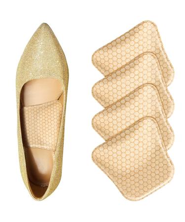Arch Support Inserts Women for Flat Feet Gel Arch Inserts for Plantar Fasciitis Relief Non-Slip Arch Support Pads Two-Option of Different Heights (Low-Beige)