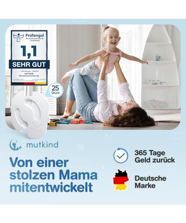 Mutkind Child Locking Sockets - 25 Piece Set with Tesa Glue | Safe Socket Protection for Kids - Rotary Mechanism Baby Fuse - Buy Online on GoSupps.com