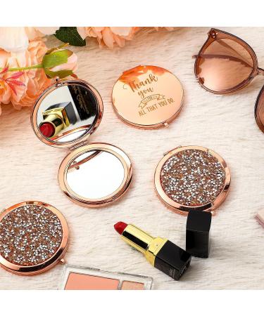 6 Pcs Thank You Teacher Appreciation Pocket Mirrors - Rose Gold Compact Travel Makeup Mirrors for CNA, Coworkers, Graduation Gifts - Buy Online on GoSupps.com