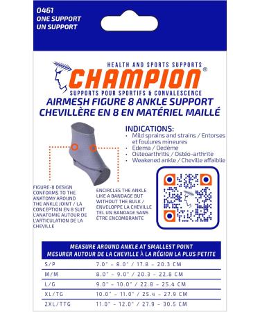 Champion Ankle Brace - Adjustable Figure 8 Straps Airmesh Support Medium - International Shipping Available - Buy Online on GoSupps.com